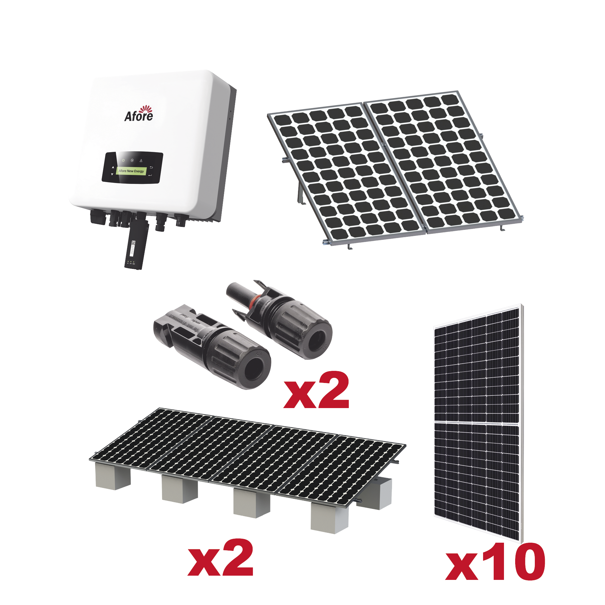 Kit Solar Interconexion  / 5kW  220Vca / Inversor AFORE / Montaje Incluido