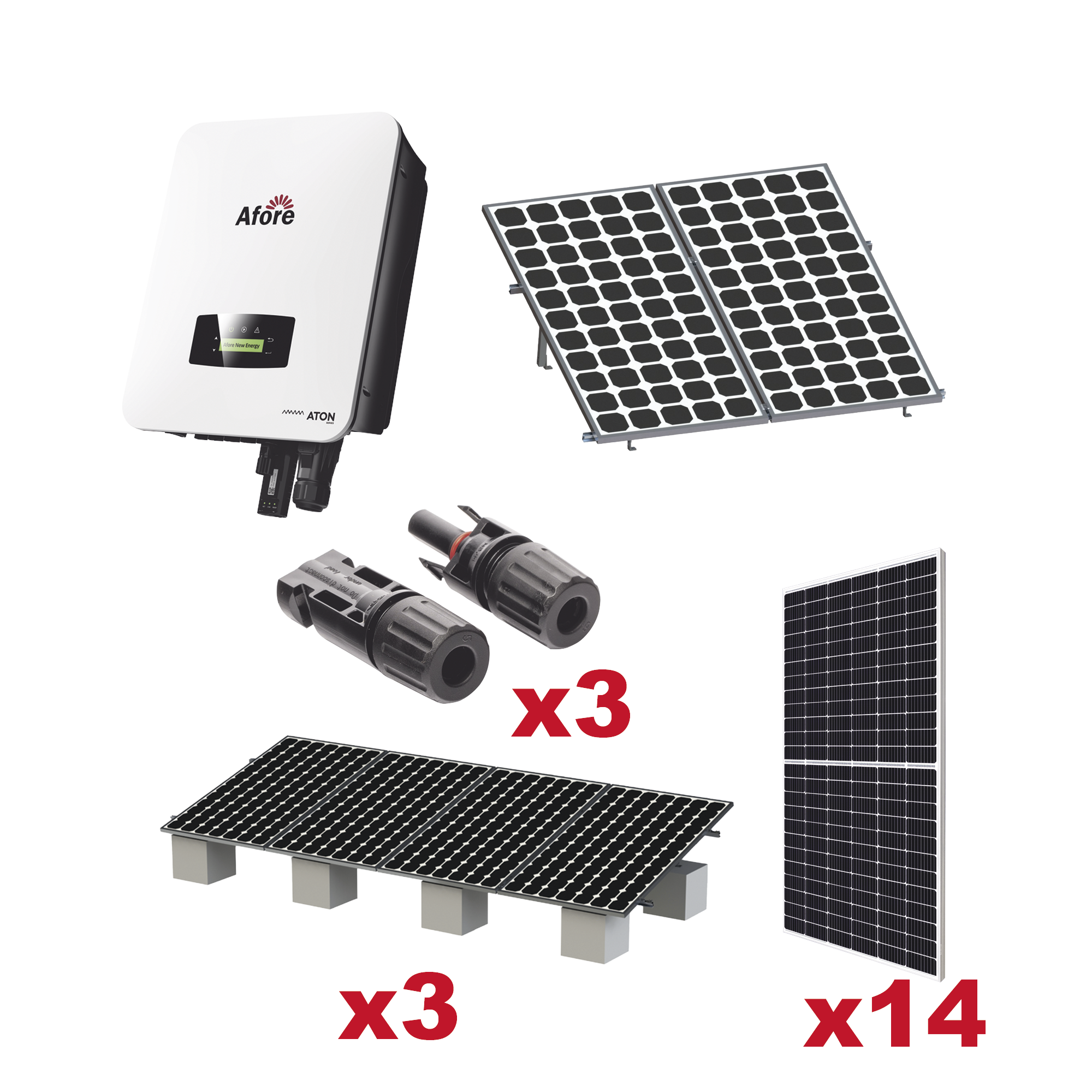 Kit Solar Interconexion  / 7kW  220Vca / Inversor AFORE / Montaje Incluido