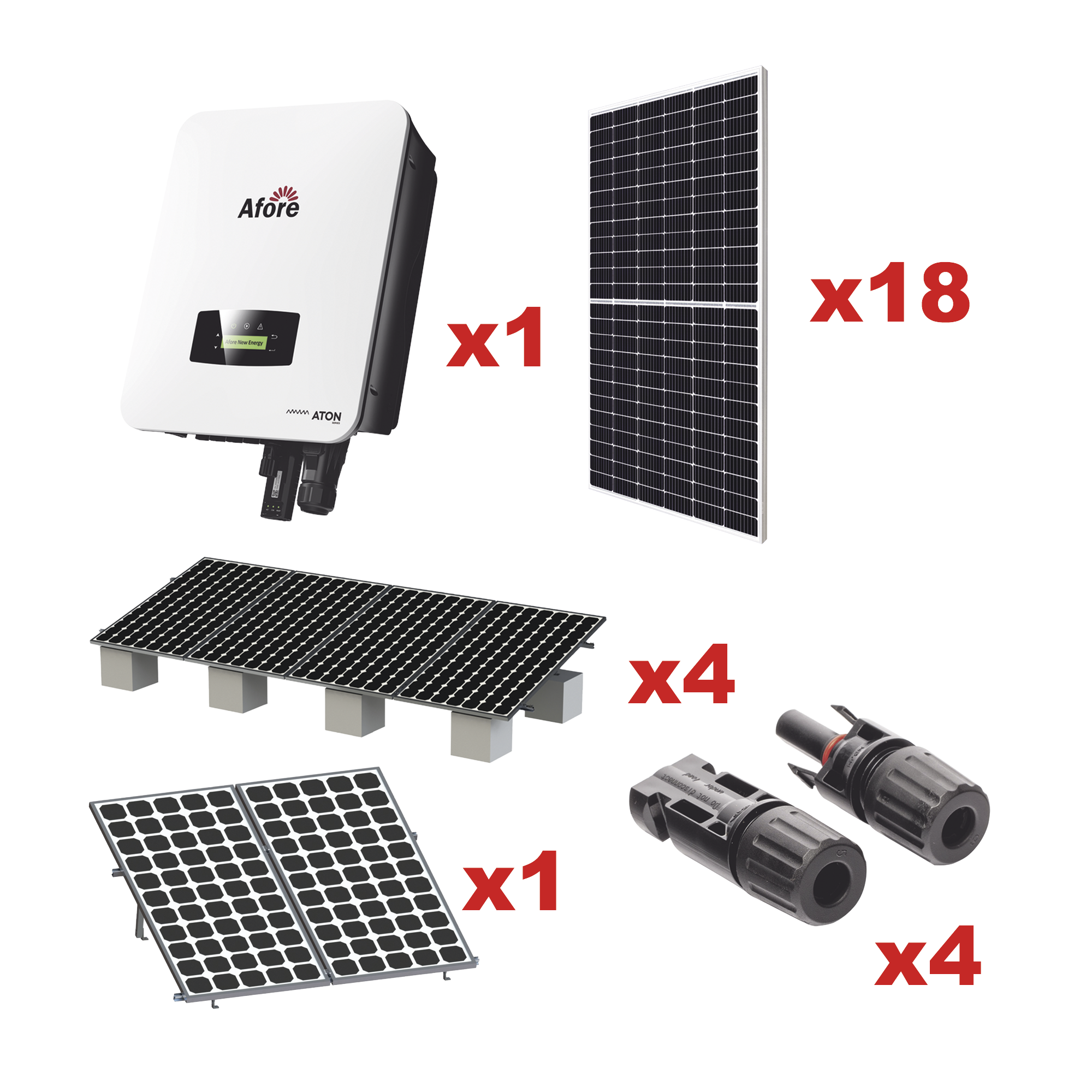 Kit Solar Interconexion  / 9kW  220Vca / Inversor AFORE / Montaje Incluido